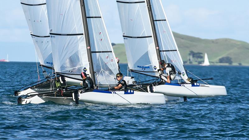 Oceanbridge NZL Sailing Regatta - Wakatere BC April 11, 2021 photo copyright Richard Gladwell / Sail-World.com / nz taken at Wakatere Boating Club and featuring the Nacra 17 class