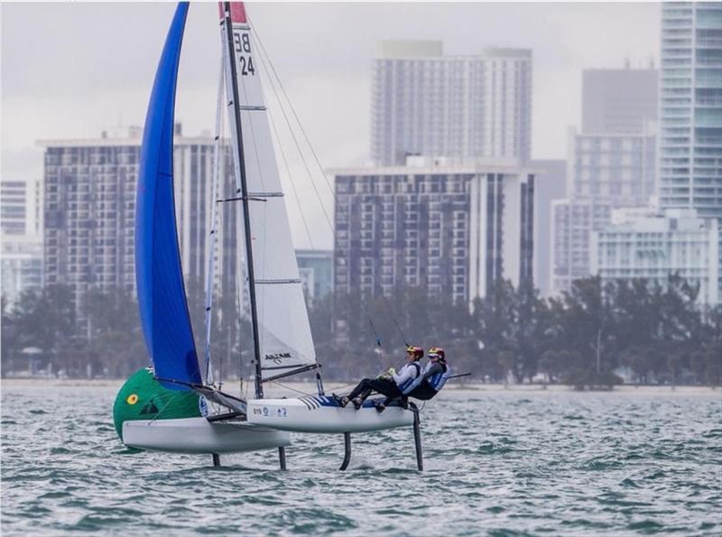 Cecilia Wollmann, 23 - seen here racing a Nacra 17 - is an example of how sailing is perhaps becoming more ‘gender invisible' for the younger generation - photo © Sailing Energy / World Sailing
