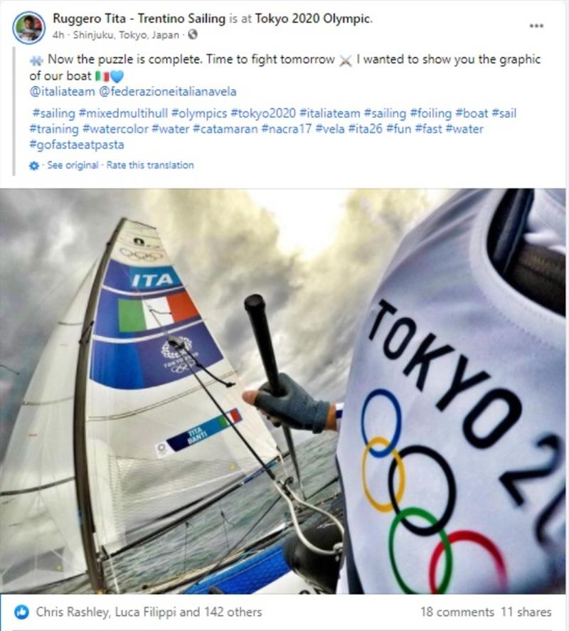 Ruggero Tita (ITA) FB post. - photo © 49er and Nacra 17 Sailing