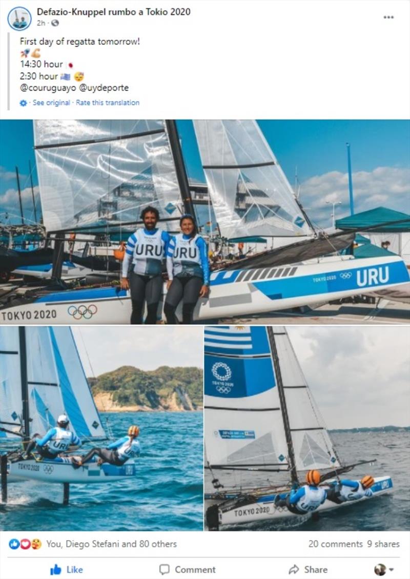 Defazio-Knuppel's FB post - photo © 49er and Nacra 17 Sailing