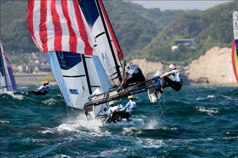 Nacra 17 sailors Riley Gibbs (Long Beach, Calif.) and Anna Weis (Fort Lauderdale, FL) - photo © Sailing Energy / US Sailing