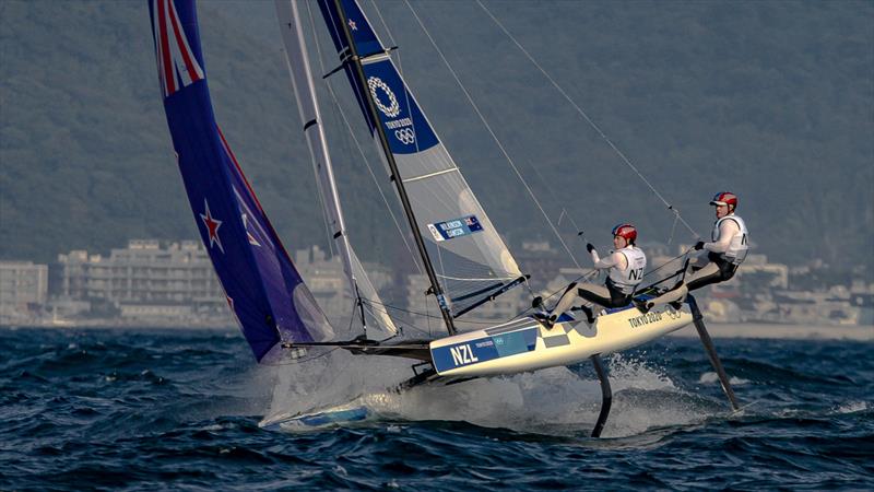 Tokyo2020 - Day 4 - July, 28, - Enoshima, Japan. Nacra 17 - Micah Wilkinson Erica Dawson (NZL) photo copyright Richard Gladwell - Sail-World.com / nz taken at  and featuring the Nacra 17 class