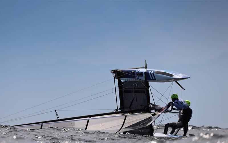 FIN Nacra 17 team on Tokyo 2020 Olympic Sailing Competition Day 5 photo copyright Sailing Energy / World Sailing taken at  and featuring the Nacra 17 class