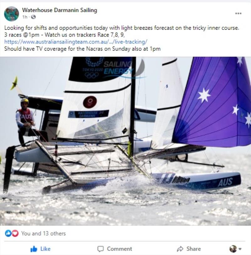 Waterhouse Darmanin Sailing FB post - photo © Sailing Energy / World Sailing