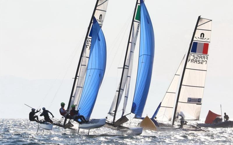 49er, 49erFX and Nacra 17 European Championships 2021 at Thessalonikki, Greece - Day 2 photo copyright Nikos Pantis taken at  and featuring the Nacra 17 class