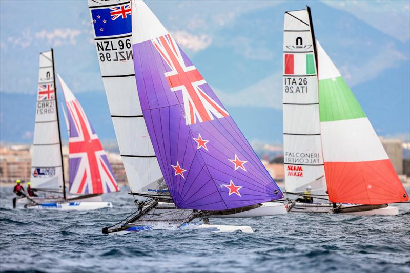 Micah Wilkinson and Erica Dawson - Nacra 17  (NZL ) - Trofeo Princesa Sofia - Mallorca - April 2022 photo copyright Sailing Energy taken at Real Club Náutico de Palma and featuring the Nacra 17 class