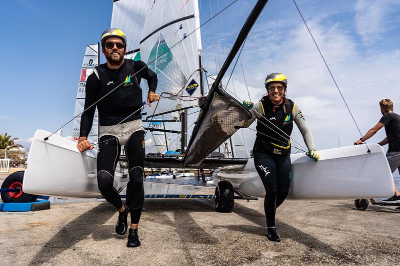 Jason Waterhouse & Lisa Darmanin (Nacra 17) competing at French Olympic Week Hyères - photo © Beau Outteridge / Australian Sailing Team