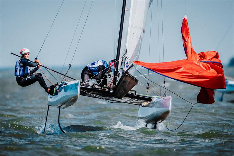 Jake Liddell and Lucy Copeland - Hempel World Cup Series Allianz Regatta photo copyright Sailing Energy / Hempel World Cup Series Allianz Regatta taken at  and featuring the Nacra 17 class