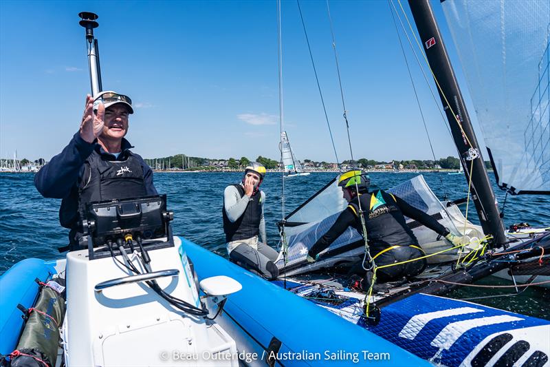 Darren Bundock with Jason Waterhouse and Lisa Darmanin at Kiel Week - photo © Beau Outteridge