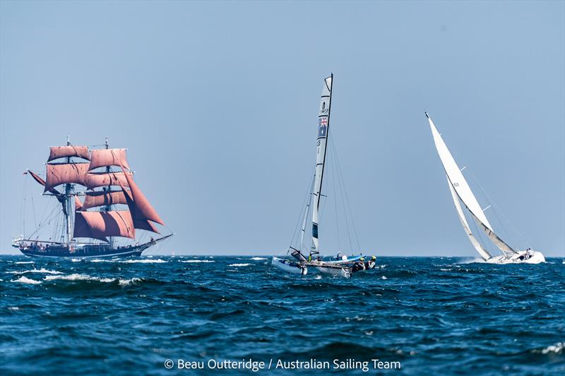 Jason Waterhouse & Lisa Darmanin (Nacra 17) competing at Kiel Week photo copyright Beau Outteridge taken at Kieler Yacht Club and featuring the Nacra 17 class