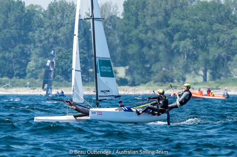 Jason Waterhouse and Lisa Darmanin at Kiel Week photo copyright Beau Outteridge taken at Kieler Yacht Club and featuring the Nacra 17 class