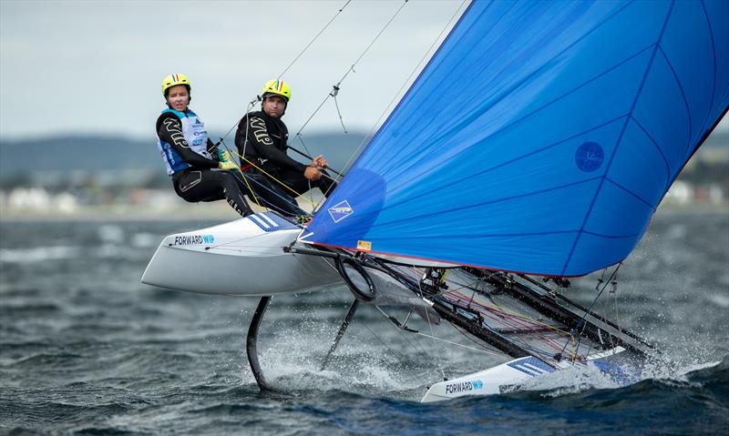 Nacra 17 - Day 4 - European Championships - Aarhus, Denmark - July 2022 photo copyright Peter Brogger taken at Sailing Aarhus and featuring the Nacra 17 class