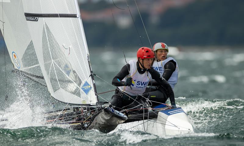 Nacra 17  - Day 5 - European Championships - Aarhus, Denmark - July 2022 photo copyright Peter Brogger taken at Sailing Aarhus and featuring the Nacra 17 class