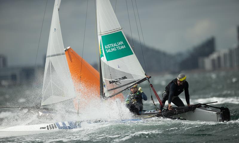 Nacra 17 - Day 5 - European Championships - Aarhus, Denmark - July 2022 photo copyright Peter Brogger taken at Sailing Aarhus and featuring the Nacra 17 class