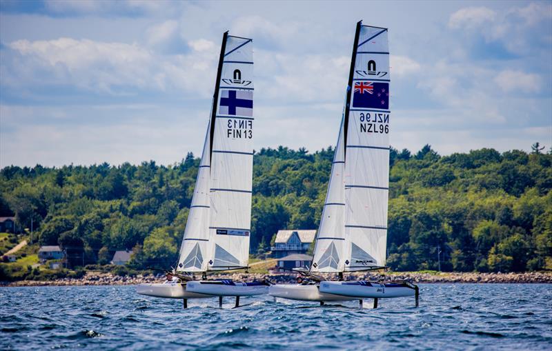 Micah Wilkinson / Erica Dawson - Nacra 17 - (NZL) - World Sailing Championships - Nova Scotia - September 2022 photo copyright Sailing Energy taken at Royal Nova Scotia Yacht Squadron and featuring the Nacra 17 class