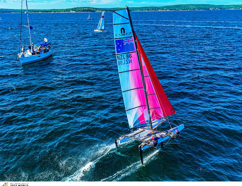 Micah Wilkinson / Erica Dawson - Nacra 17 - (NZL) - Day 6 - World Sailing Championships - Nova Scotia - September 2022 photo copyright Sailing Energy taken at Royal Nova Scotia Yacht Squadron and featuring the Nacra 17 class