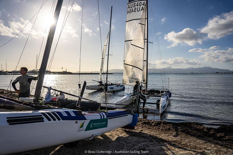 Nacra 17s launching - Trofeo Princesa Sofia Regatta - photo © Beau Outteridge