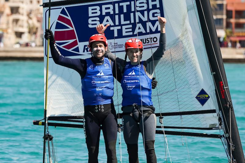 Gold for Gimson & Burnet (GBR) in the Nacra 17 at the 2023 Princess Sofia Regatta photo copyright Sailing Energy / Trofeo Princesa Sofía taken at Real Club Náutico de Palma and featuring the Nacra 17 class