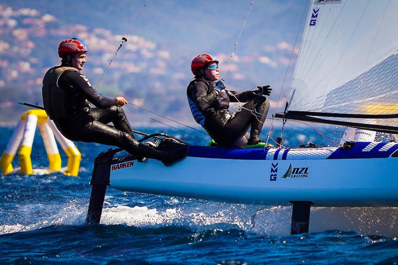 Day 3 - NZL Sailing Team - Semaine Olympique Francais - April 26, 2023 photo copyright Sailing Energy taken at  and featuring the Nacra 17 class