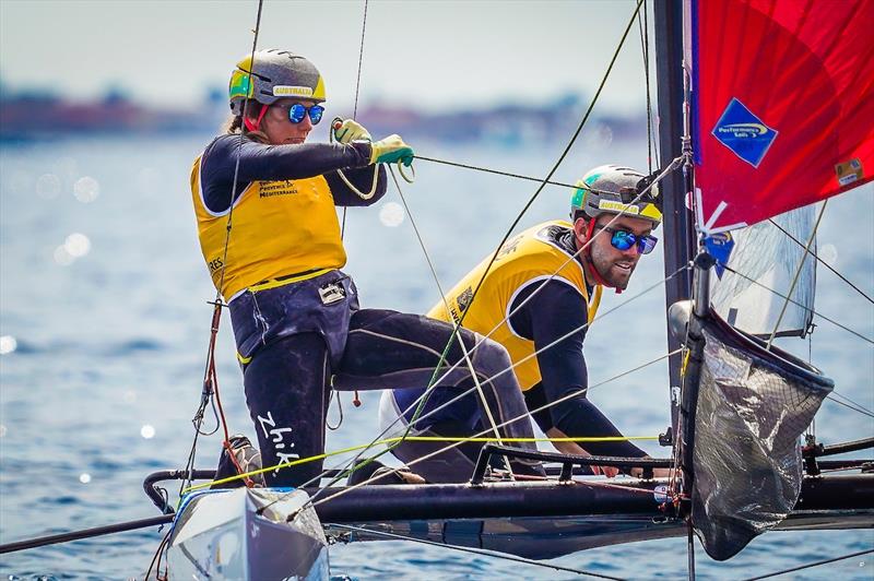 Jason Waterhouse and Lisa Darmanin finished eighth in the Nacra 17 - 2023 Hyeres Regatta photo copyright Sailing Energy taken at COYCH Hyeres and featuring the Nacra 17 class