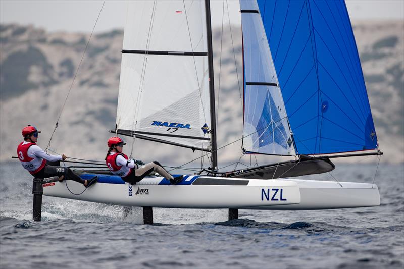 Micah Wilkinson/Erica Dawson (NZL) - Nacra 17- Paris 2024 Olympic Sailing Test Event, Marseille, France. July 12, 2023 - photo © Sander van der Borch / World Sailing