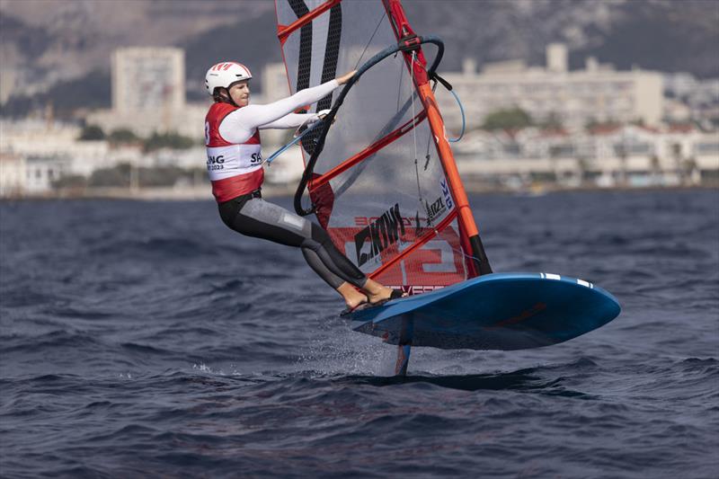 Veerle ten Have (NZL) -IQfoil - Paris 2024 Olympic Sailing Test Event, Marseille, France - Day 5 - July 13, 2023 - photo © Mark Lloyd / World Sailing
