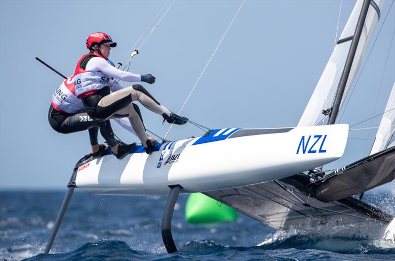 Micah Wilkinson/Erica Dawson (NZ) - Nacra 17 -  Paris 2024 Olympic Sailing Test Event, Marseille, France - Day 7 - July 15, 2023 - photo © Sander van der Borch / World Sailing