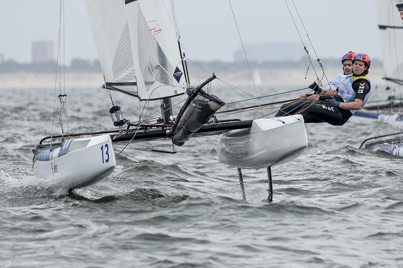 Micah Wilkinson/Erica Dawson - Nacra 17- NZL Sailing Team - Day 1 - Allianz Sailing World Championships - August 10, 2023 - The Hague photo copyright World Sailing taken at  and featuring the Nacra 17 class
