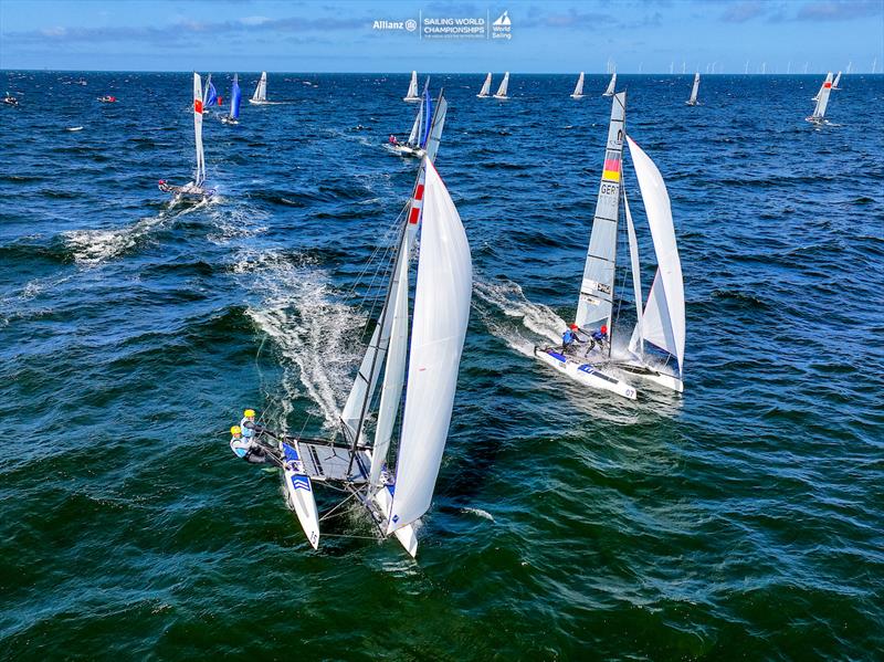 2023 Allianz Sailing World Championships Day 2 photo copyright Sailing Energy / World Sailing taken at  and featuring the Nacra 17 class