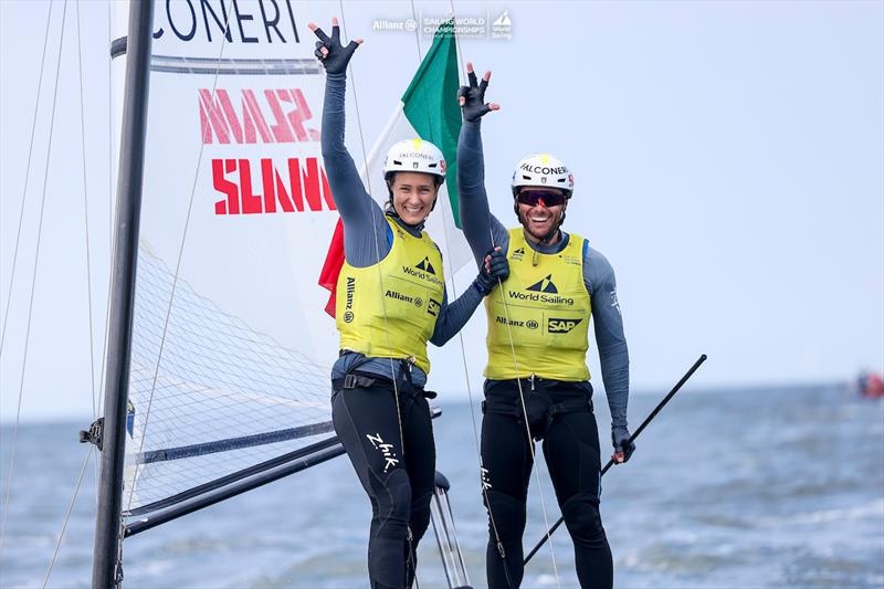 2023 Allianz Sailing World Championships Day 7 photo copyright Sailing Energy / World Sailing taken at  and featuring the Nacra 17 class