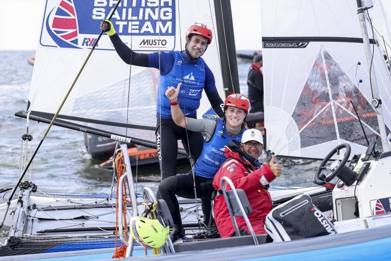 John Gimson and Anna Burnet in the 2023 Allianz Sailing World Championships in The Hague - photo © Sailing Energy / World Sailing