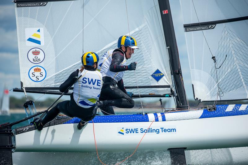 Nacra 17 Worlds at La Grande Motte Day 1 photo copyright YCGM / Didier Hillaire taken at Yacht Club de la Grande Motte and featuring the Nacra 17 class