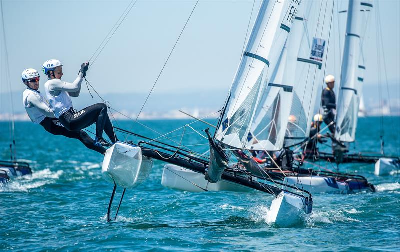 Nacra 17 Worlds at La Grande Motte Day 5 photo copyright YCGM / Didier Hillaire taken at Yacht Club de la Grande Motte and featuring the Nacra 17 class