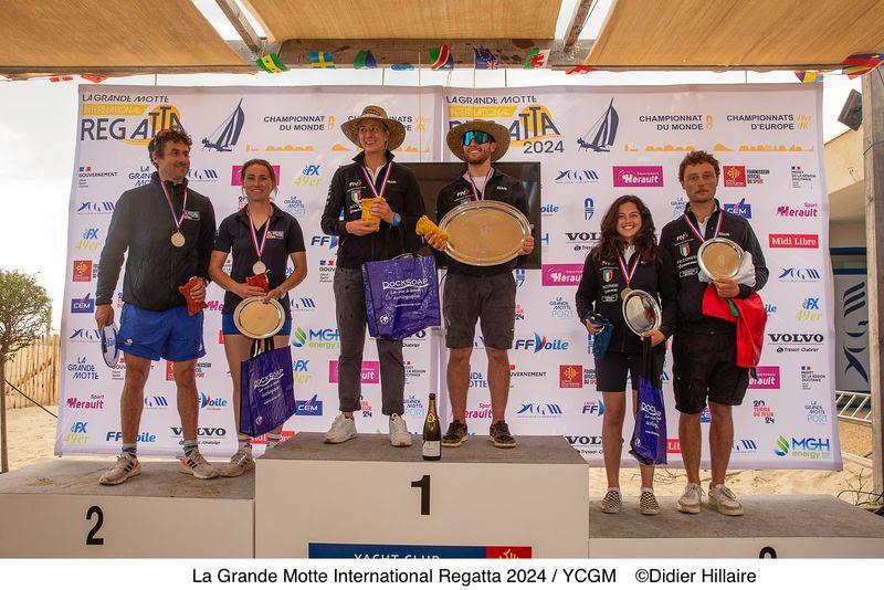 Podium in the Nacra 17 Worlds at La Grande Motte photo copyright YCGM / Didier Hillaire taken at Yacht Club de la Grande Motte and featuring the Nacra 17 class
