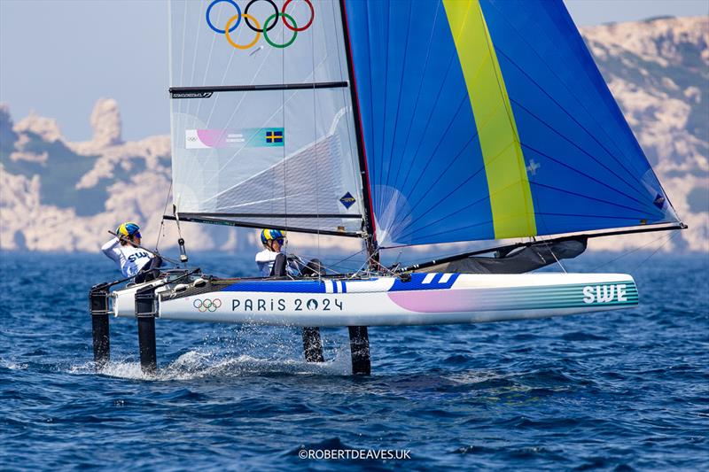 SWE - Nacra 17 - Paris 2024 Olympic Sailing Competition photo copyright Robert Deaves / www.robertdeaves.uk taken at  and featuring the Nacra 17 class