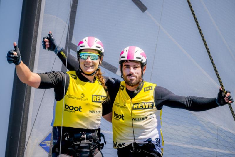 After a hard fought Tim Mourniac and Aloise Retornaz from France (yellow bips) won the Kieler Woche Sailing Grand Slam in the Nacra 17 class - photo © Sascha Klahn / Kieler Woche