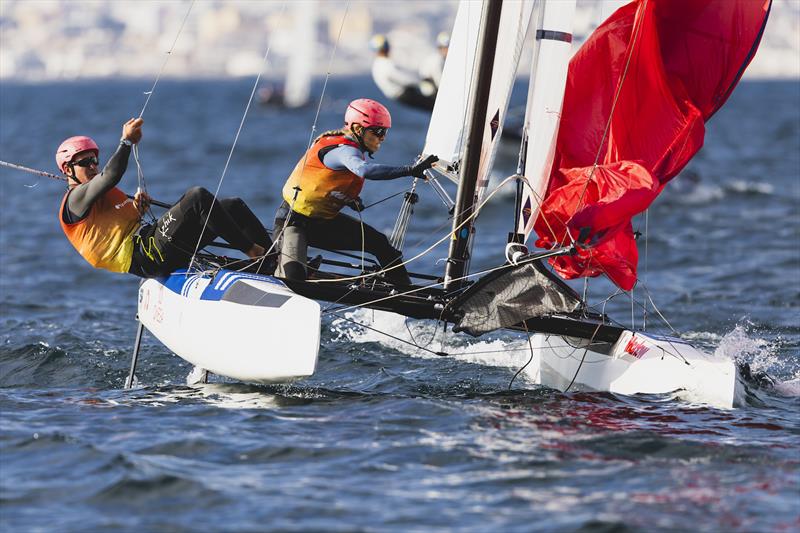 Joan Cardona & Nicole Van der Velden (ESP), Nacra 17 - Mallorca Sailing Centre Regatta 2026 day 1 photo copyright Bernardí Bibiloni taken at Real Club Náutico de Palma and featuring the Nacra 17 class