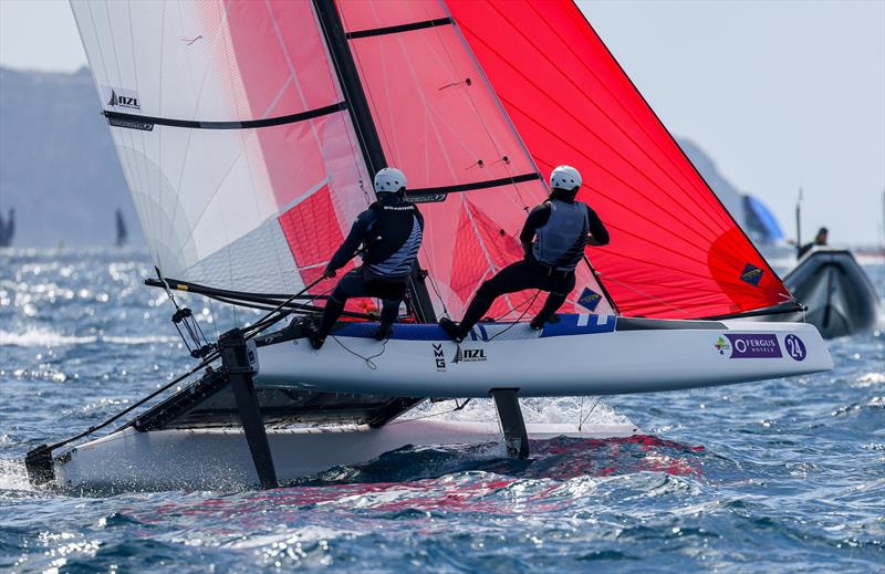 Micah Wilkinson and Kate Stewart (NZL) - Nacra 17 - 55th Trofeo Princesa Sofía Mallorca - Day 3 - April 2, 2026 photo copyright Sailing Energy taken at  and featuring the Nacra 17 class