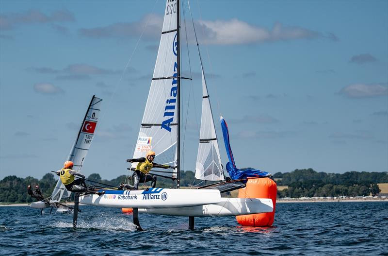49er, 49er Fx and Nacra 17 World Championships day 3 photo copyright NIMANET - Niklas Mattes taken at  and featuring the Nacra 17 class