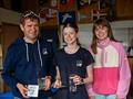  in the Scottish National 12 Championship at Solway Yacht Club3rd Overall, Iain and Maisie Macintyre presented with the prizes by PRO Sally Mackay &copy; Margaret Purkis