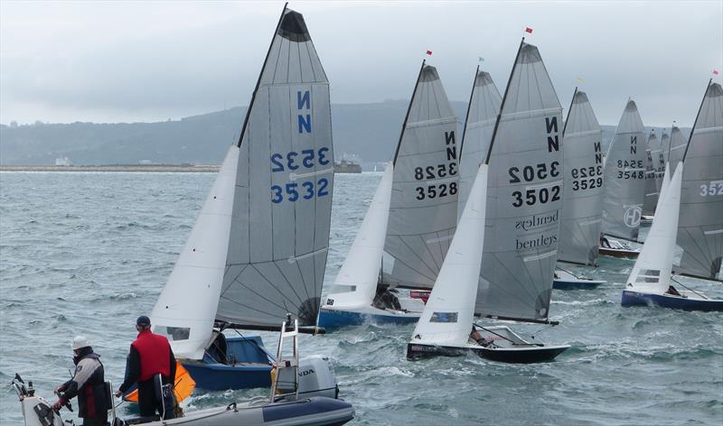 A race start during the 2017 National 12 Championship photo copyright Frances Copsey taken at Weymouth Sailing Club and featuring the National 12 class
