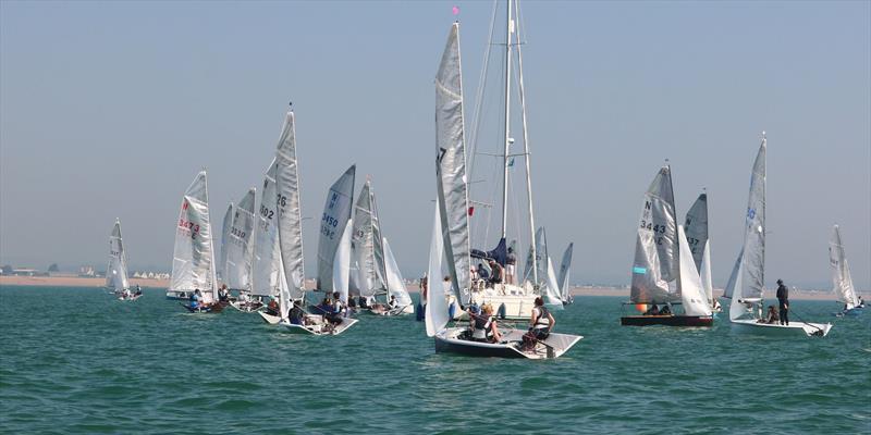 Waiting for the start at Pevensey Bay in 2019 photo copyright Angus Beyts taken at Pevensey Bay Sailing Club and featuring the National 12 class