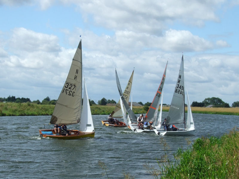 7 National 12s for the Midlands Rivers and Ponds N12 series event at Welland photo copyright Sarah Prior / Adam Wilson taken at Welland Yacht Club and featuring the National 12 class