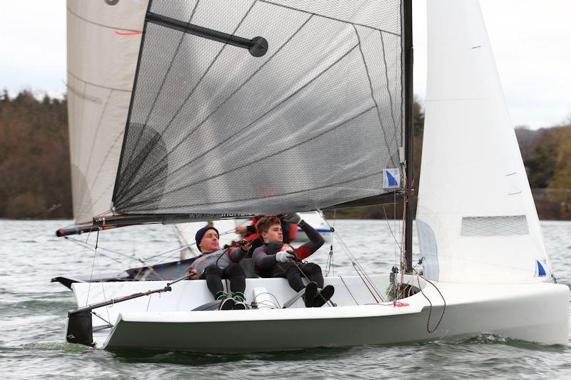 Helm and crew sat slightly back compared to a non-winged National 12 design - photo © Jeremy Carey