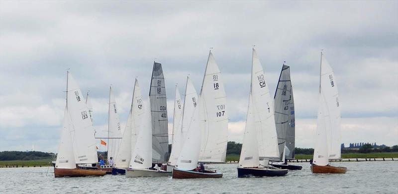Startline action during the National 18 English Championships at Bosham photo copyright Greg Grant taken at Bosham Sailing Club and featuring the National 18 class