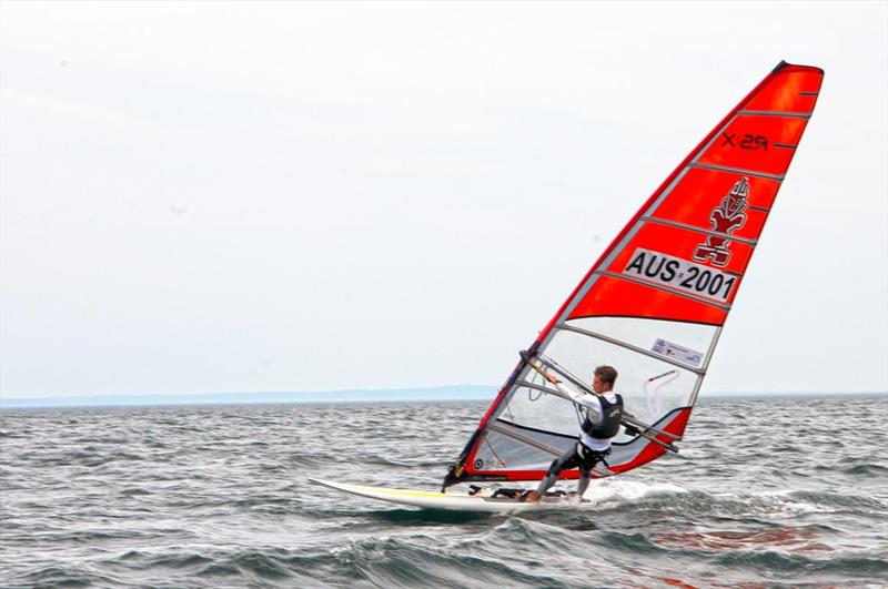 Alex Halank on day 2 of the Sail Melbourne International photo copyright Gordon Hyde taken at Royal Brighton Yacht Club and featuring the RS:X class