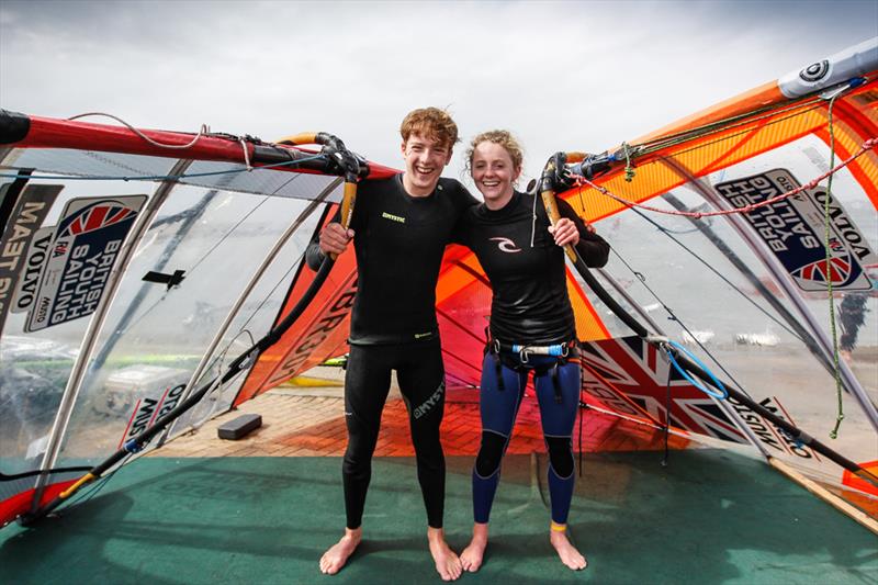 Isaac Lines and Erin Watson after the 2018 RYA RS:X Youth National Championships at Weymouth photo copyright Paul Wyeth / RYA taken at Weymouth & Portland Sailing Academy and featuring the RS:X class