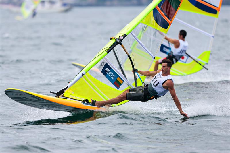 Juozas Bernotas (LTU) in the Men's RS:X on Tokyo 2020 Olympic Sailing Competition Day 2 photo copyright Sailing Energy / World Sailing taken at  and featuring the RS:X class