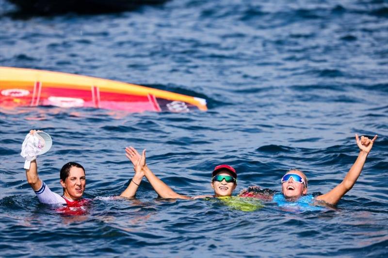 China wins gold in Women's Windsurfer at the Tokyo 2020 Olympic Sailing Competition - photo © Sailing Energy / World Sailing