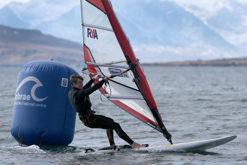 Kieran Martin on day one of the RYA Youth National Championships photo copyright Marc Turner / RYA taken at Largs Sailing Club and featuring the RS:X class